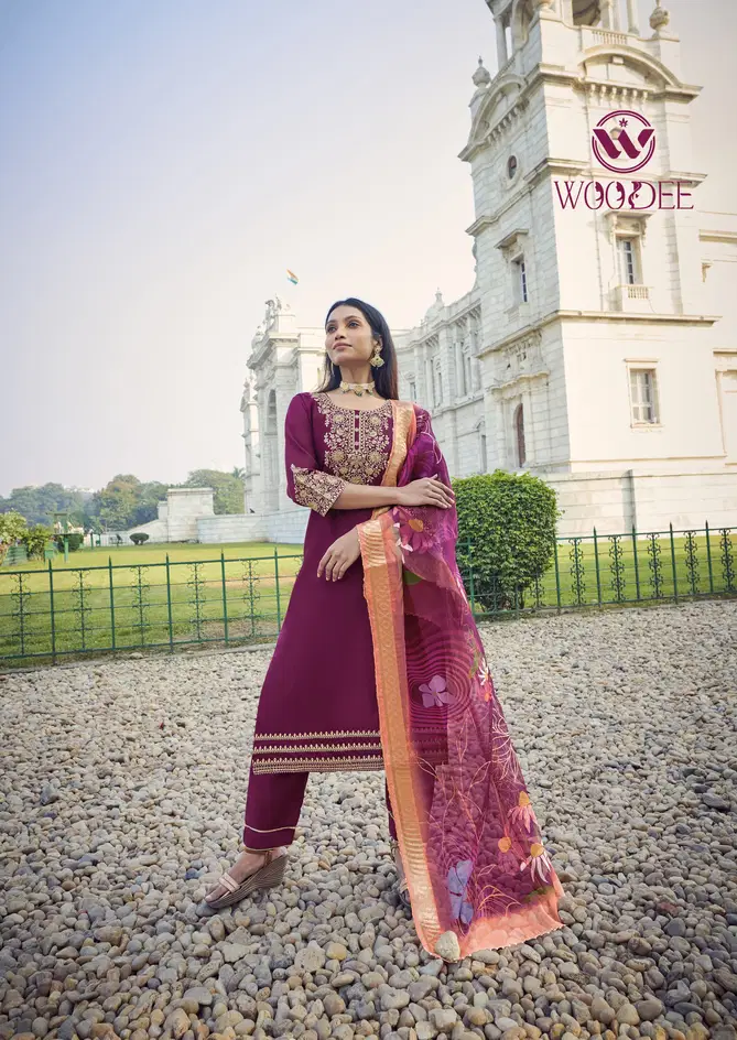 Veda By Woodee Viscose Kurti With Bottom Dupatta Wholesale Price